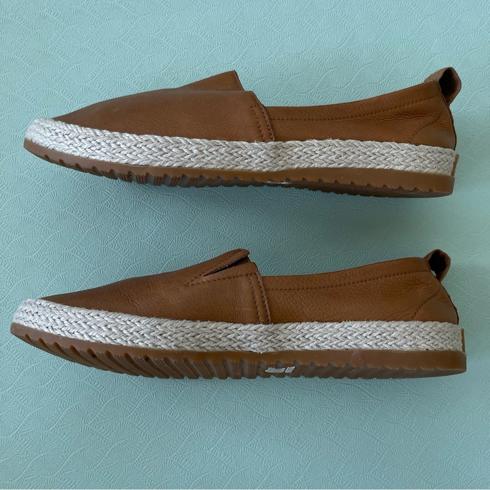 Sorel Ella Women's Camel Leather & Jute Slip On Flats Espadrille - Picture 3 of 8